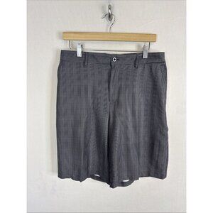 Dunning Golf Shorts Mens 32 Gray Plaid Performance Stretch Flat Front